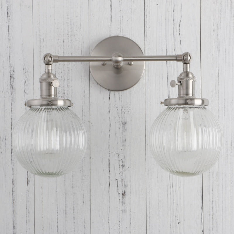 Miravique Glass Two-Bulb Wall Sconce