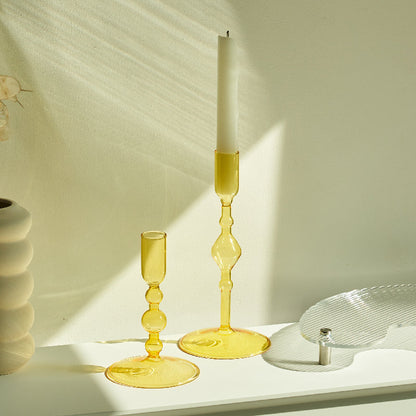 Harlow Tall Decorative Glass Taper Candlestick Holders