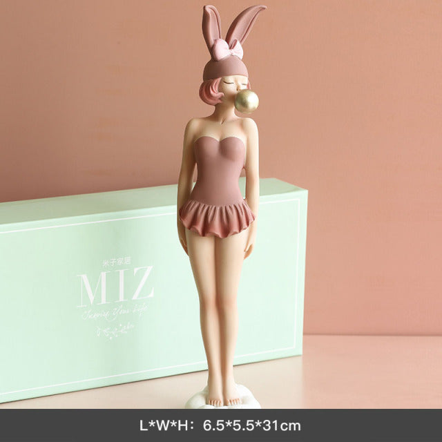 Trendy Resin Girl Decor Figurines