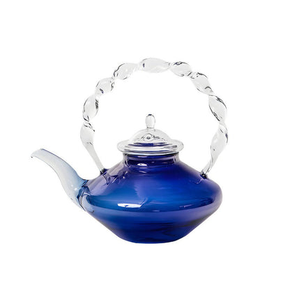 Royal Blue Sapphire Vintage Glass Teapot with Infuser