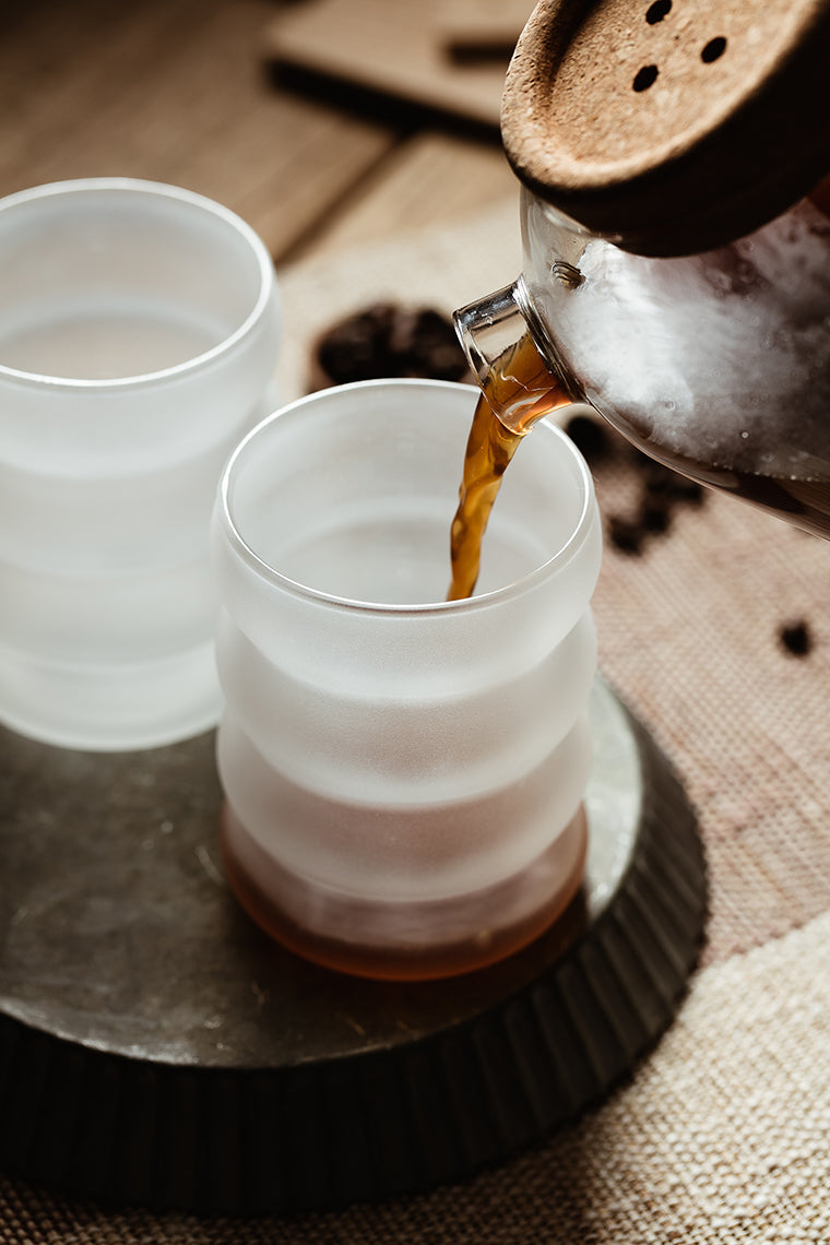 Frosted Rim Rum Ripple Glass Cups