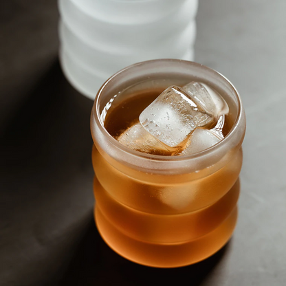 Frosted Rim Rum Ripple Glass Cups