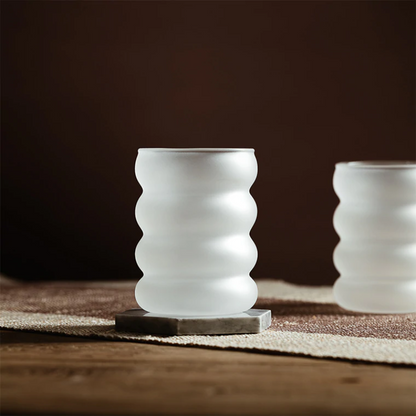 Frosted Rim Rum Ripple Glass Cups