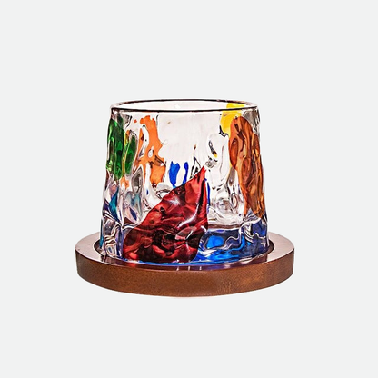 Harlequin Colorful Painted Glass Tumbler