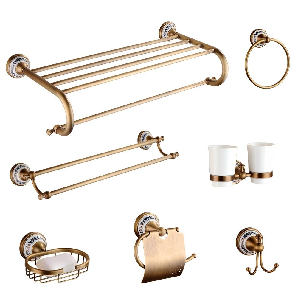 Miravique Brass Bathroom Hardware Set