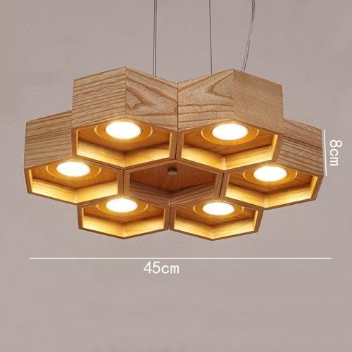 Wooden Honeycomb Pendant Light Fixture