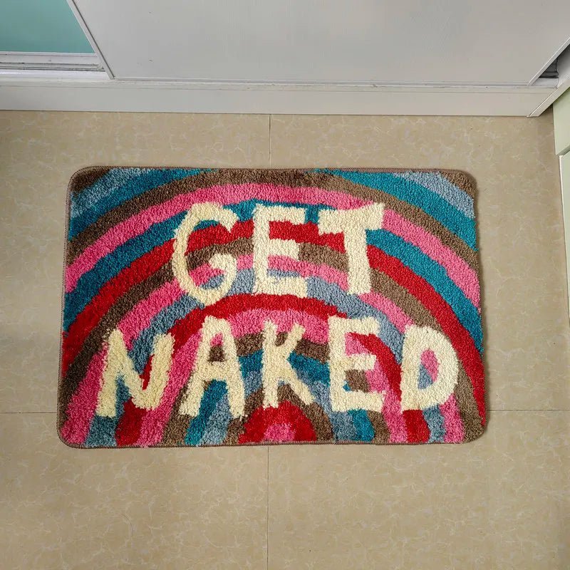 Rainbow 'Get Naked' Tufted Bath Mat