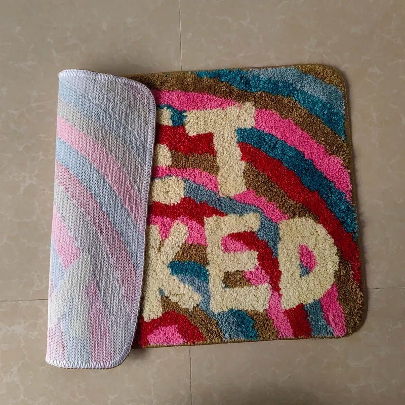 Rainbow 'Get Naked' Tufted Bath Mat