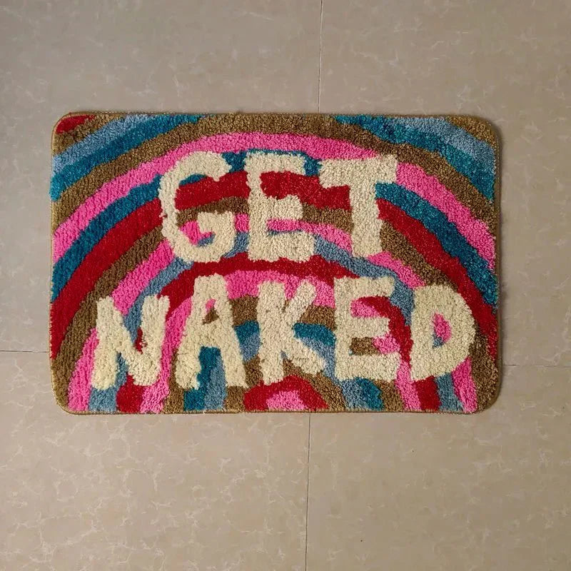 Rainbow 'Get Naked' Tufted Bath Mat