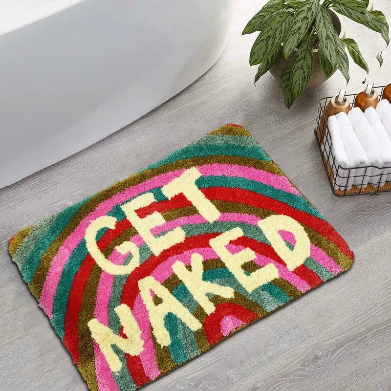 Rainbow 'Get Naked' Tufted Bath Mat