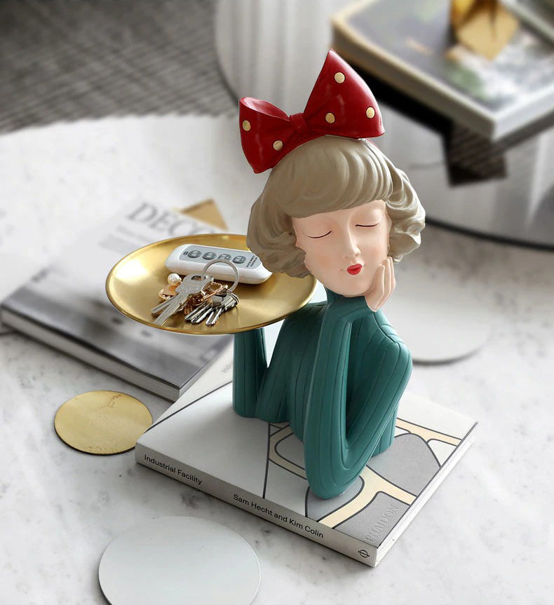 Mischievous Girl Figurine Sculpture