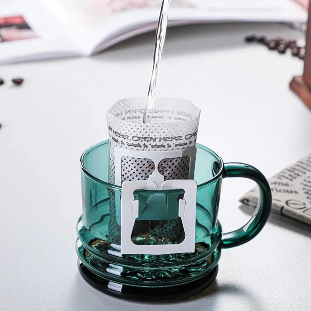 Ribbed Bottom Solid Colour Glass Mug