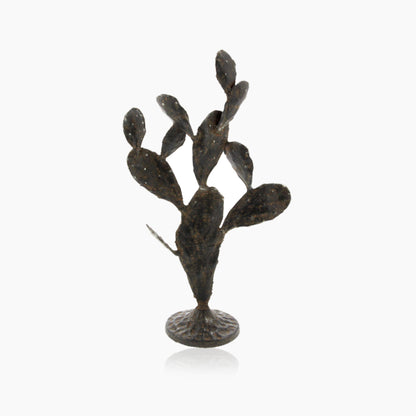 Rustic Black Cactus Sculpture