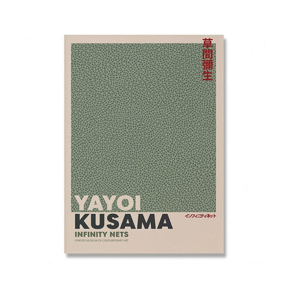 Sage Green Matisse Yayoi Kusama Canvas Art Poster | Modern Abstract Wall Decor