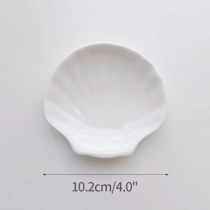 Shell Shaped White Ceramic Jewellery Tray