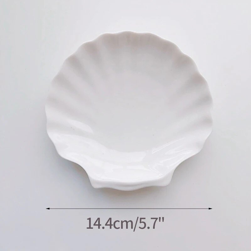 Shell Shaped White Ceramic Jewellery Tray