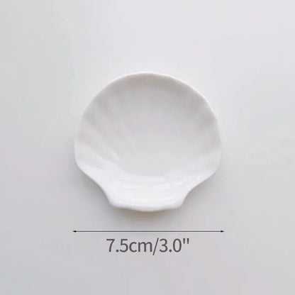 Shell Shaped White Ceramic Jewellery Tray