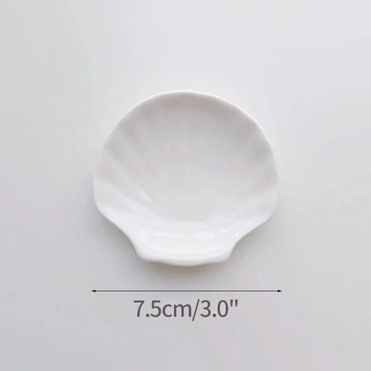 Shell Shaped White Ceramic Jewellery Tray