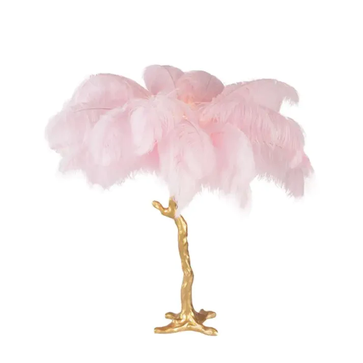 Ostrich Feather Table Lamp