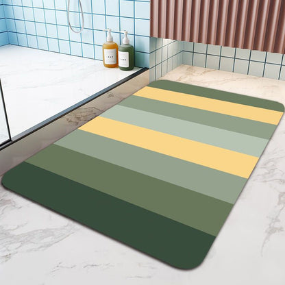 Non Slip Absorbent Stripe Floor Mat, Quick Drying Bathroom Balcony Rug