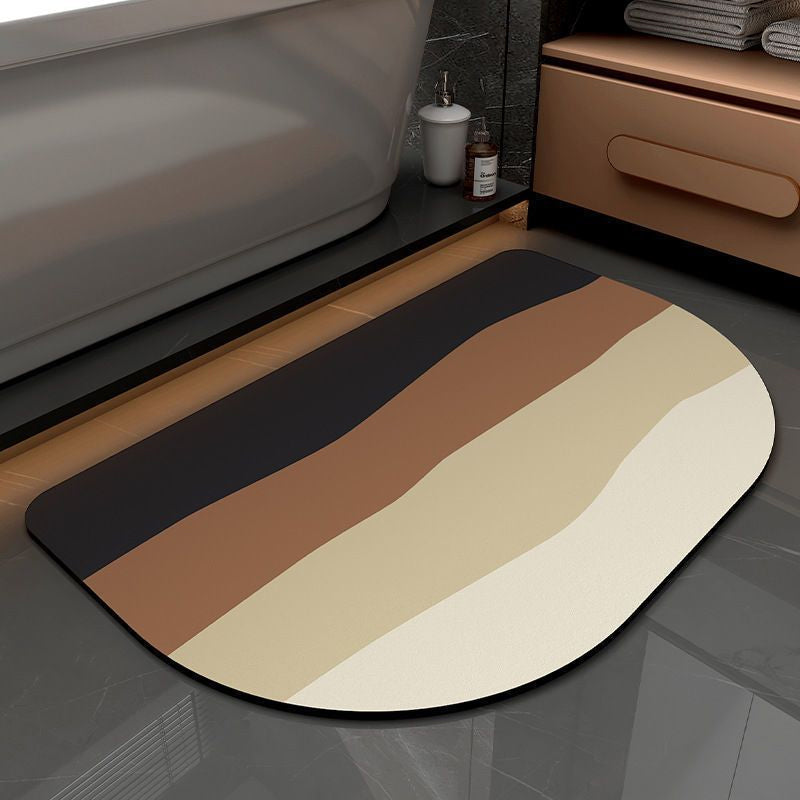 Non Slip Absorbent Stripe Floor Mat, Quick Drying Bathroom Balcony Rug