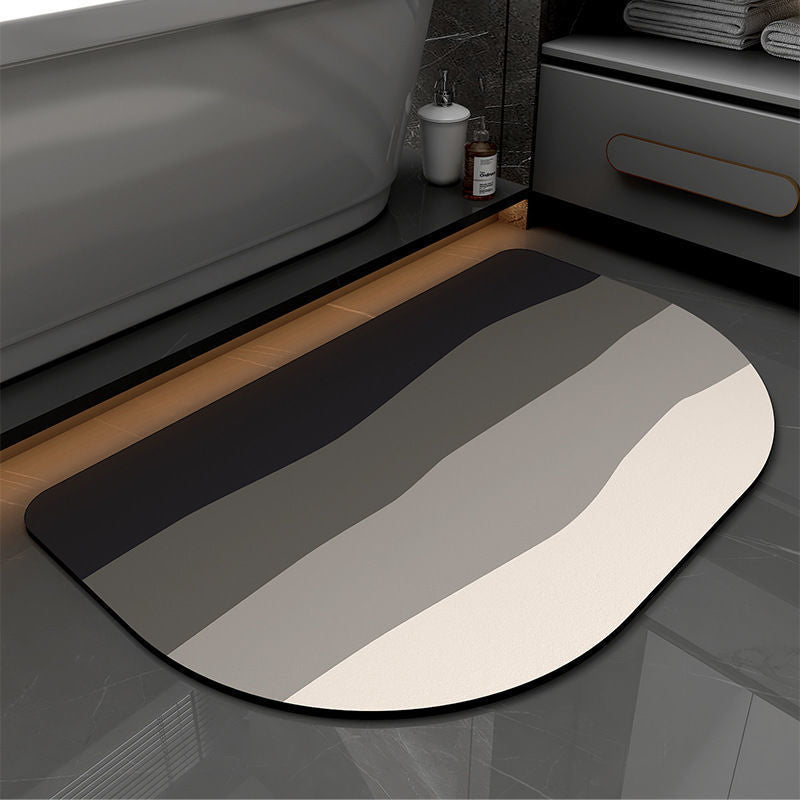 Non Slip Absorbent Stripe Floor Mat, Quick Drying Bathroom Balcony Rug