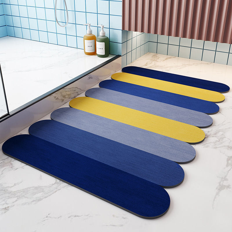 Non Slip Absorbent Stripe Floor Mat, Quick Drying Bathroom Balcony Rug