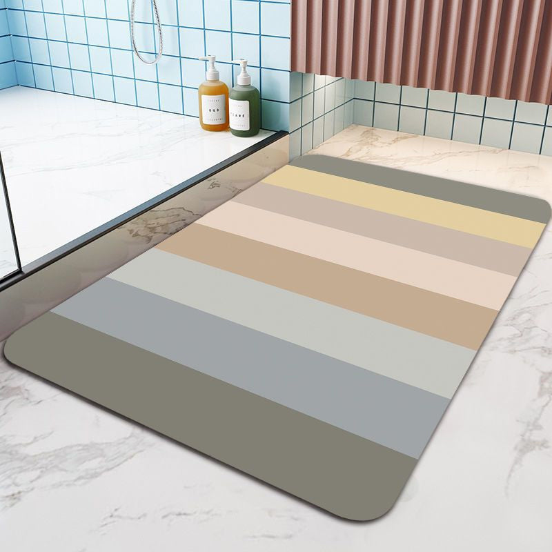 Non Slip Absorbent Stripe Floor Mat, Quick Drying Bathroom Balcony Rug