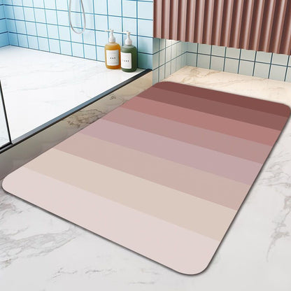 Non Slip Absorbent Stripe Floor Mat, Quick Drying Bathroom Balcony Rug