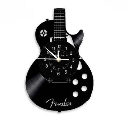 Guitar Vinyl Record Wall Clock - Create a Musical Atmosphere in Your Space!