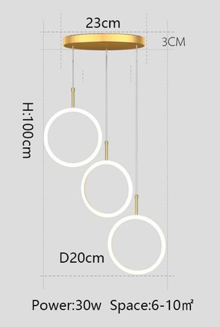 Sofrey Ring Pendant Light LED 1, 2, 3 Suspended Ceiling Lights