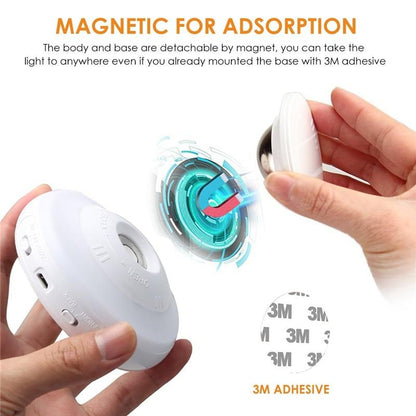 Star Rain Motion Sensor Light 360 Degree Rotating Rechargeable Magnetic LED Night Light Wall Lamp for Stair Kitchen Toilet Light