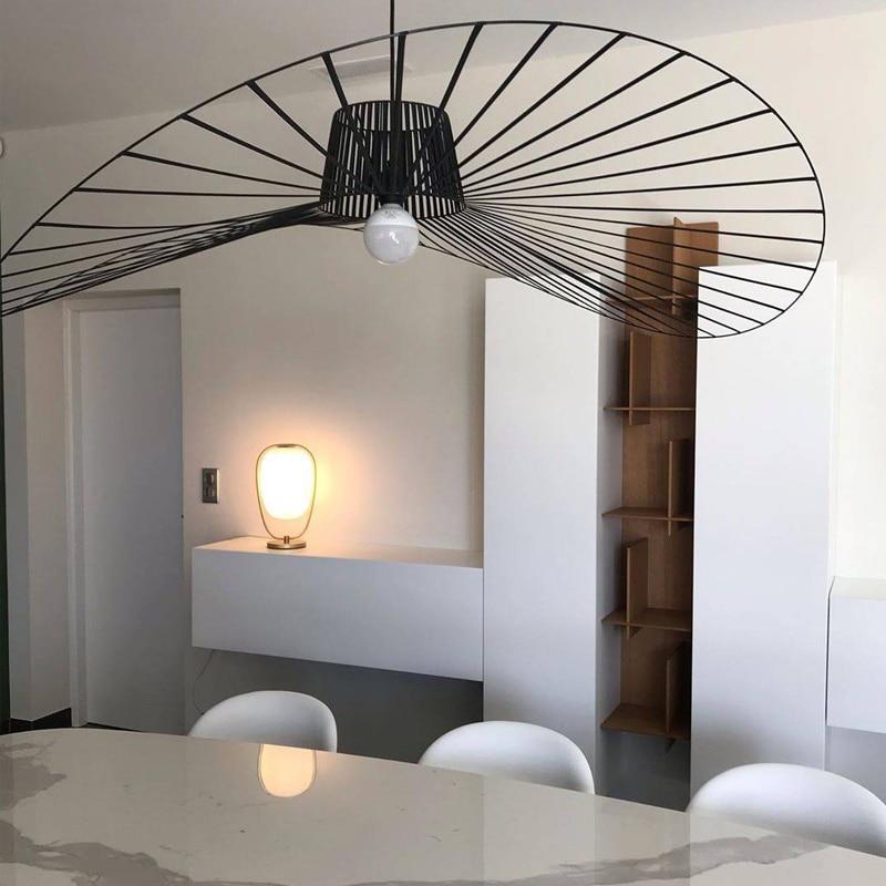 Minimalist Straw Hat Pendant Light