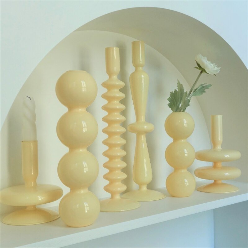 Stylish Ivory Coloured Candle Holders