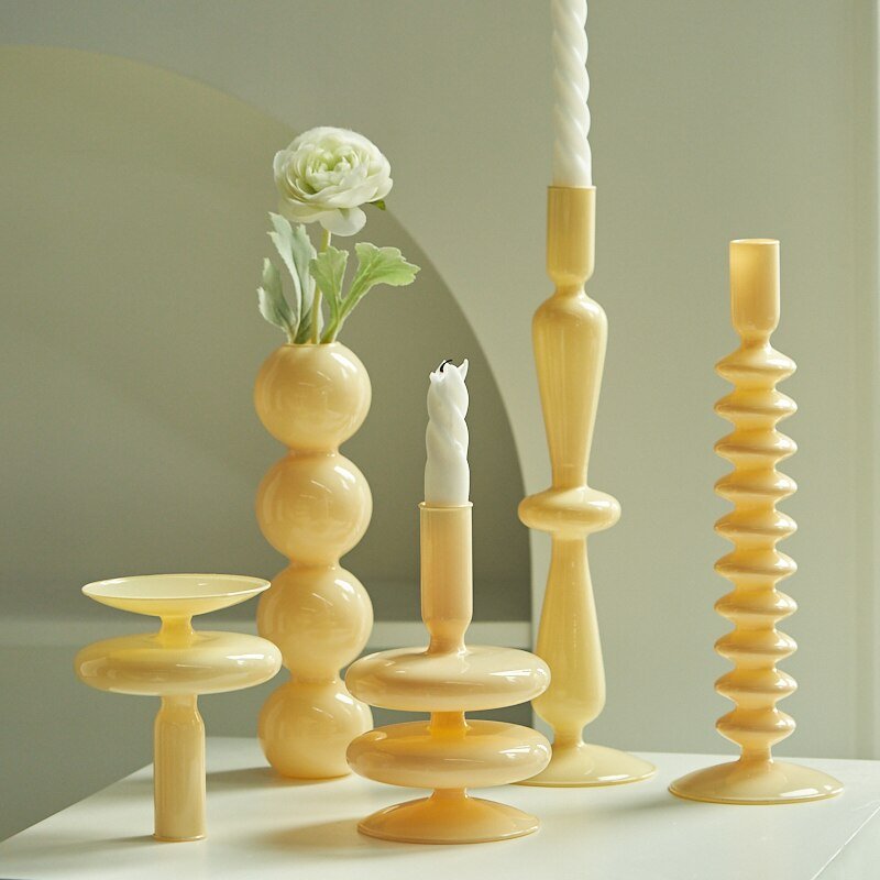 Stylish Ivory Coloured Candle Holders