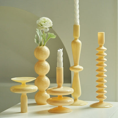 Stylish Ivory Coloured Candle Holders