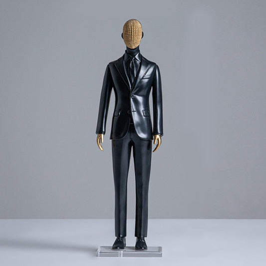 Male Model In Suit Hand-Carfted Statue