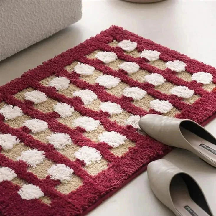 Thick Checked Tufted Bathroom Mat