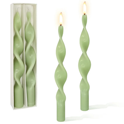 Two Piece Twisted Tapered Candle Set