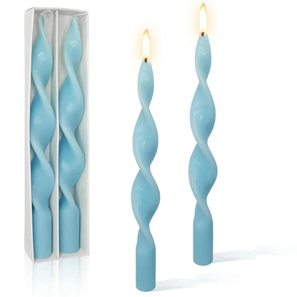 Two Piece Twisted Tapered Candle Set