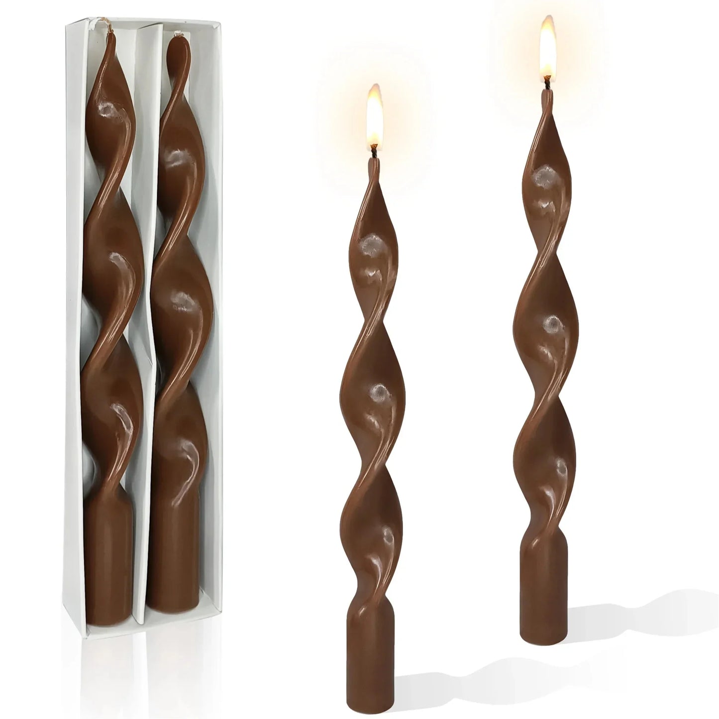 Two Piece Twisted Tapered Candle Set