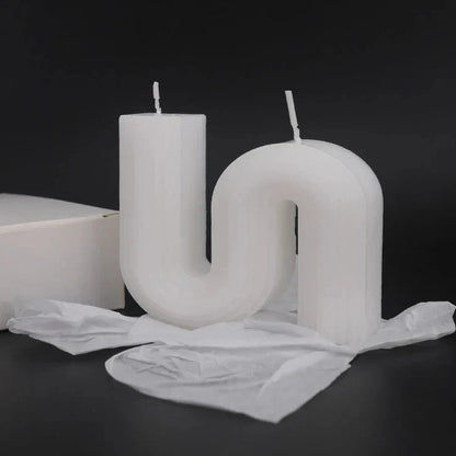 Unique 'S' Wave Shape Unscented Candle