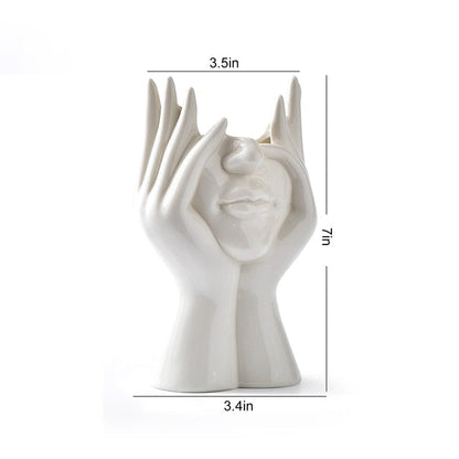 Abstract Facial Expression Vase