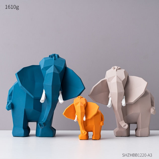 Modern Geometric Elephant Sculpture