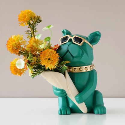 Cool Bulldog Statue Vase