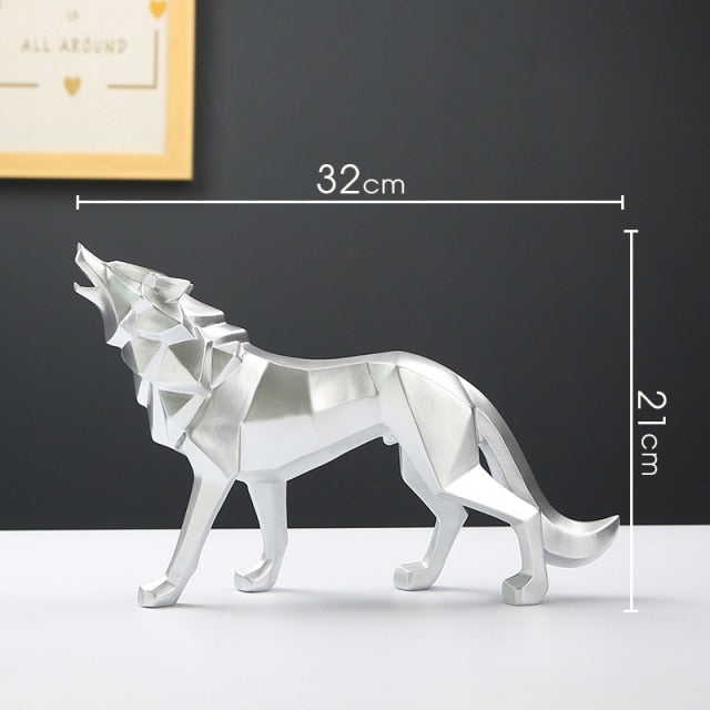 Geometric Wolf Figurines