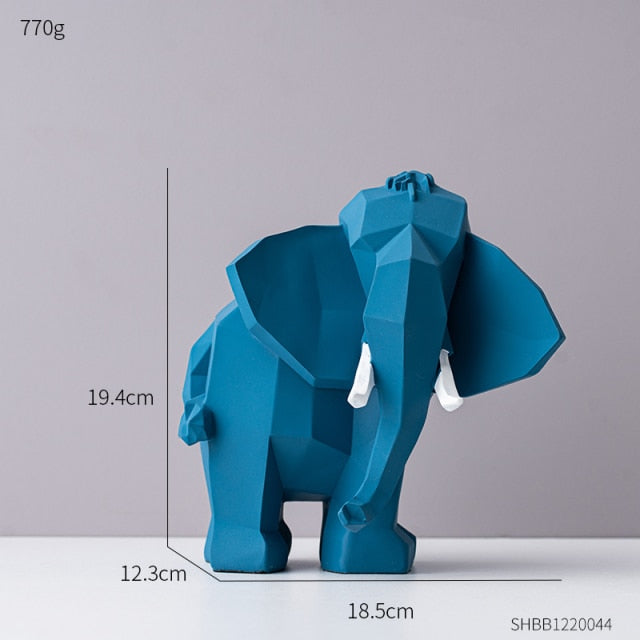 Modern Geometric Elephant Sculpture