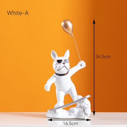 French Bulldog Surfer with Balloon