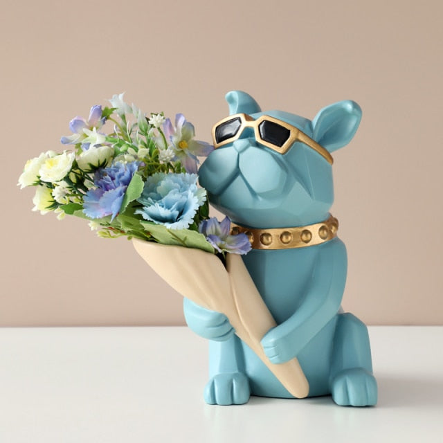 Cool Bulldog Statue Vase