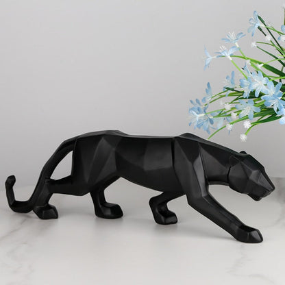 Geometric Black Panther Sculpture